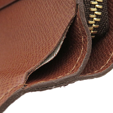 ルイヴィトン LOUIS VUITTON ポルト パピエ ジップ M61207 モノグラム モノグラムキャンバス 二つ折り財布 ゴールド金具 茶 ポケットケース欠品