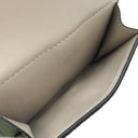 ロエベ LOEWE スモール バーティカル ウォレット グリーン×タン カーフ 三つ折り財布 シルバー金具 茶 コンパクトウォレット