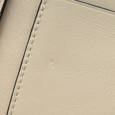 ロエベ LOEWE スモール バーティカル ウォレット グリーン×タン カーフ 三つ折り財布 シルバー金具 茶 コンパクトウォレット
