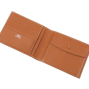 エルメス HERMES MC2 タレス コニャック ヴォーエプソン 二つ折り財布 茶 小銭入れ