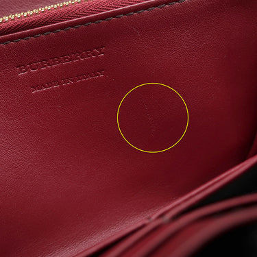 バーバリー BURBERRY ハウスチェック ラウンドジップ ウォレット レッド×アーカイブベージュ コットン レザー 長財布 ゴールド金具 赤 ベージュ チェック 小銭入れ