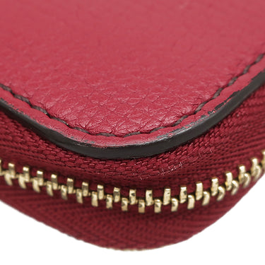 バーバリー BURBERRY ハウスチェック ラウンドジップ ウォレット レッド×アーカイブベージュ コットン レザー 長財布 ゴールド金具 赤 ベージュ チェック 小銭入れ