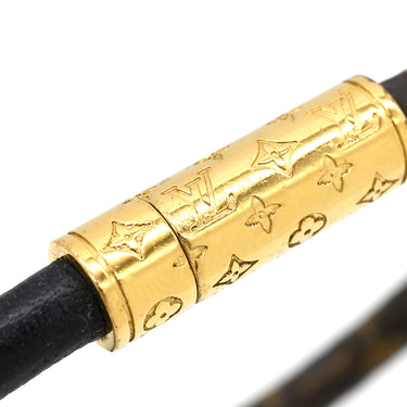 ルイヴィトン LOUIS VUITTON ブレスレット デイリー コンフィデンシャル M8276E モノグラム×ブラック K18YG ブラックコード 17 ブレスレット ゴールド金具