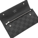 ルイヴィトン LOUIS VUITTON ポルトフォイユ アコルディオン N60023 ダミエグラフィット ダミエグラフィットキャンバス 長財布 シルバー金具 チェーン ウォレット