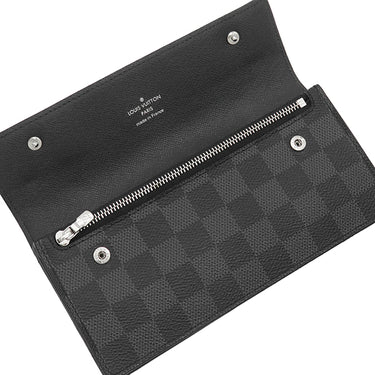ルイヴィトン LOUIS VUITTON ポルトフォイユ アコルディオン N60023 ダミエグラフィット ダミエグラフィットキャンバス 長財布 シルバー金具 チェーン ウォレット