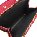 サンローラン SAINT LAURENT カサンドラ Vステッチ コンパクトジップ 403723 レッド レザー 二つ折り財布 ゴールド金具 モノグラム