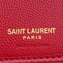 サンローラン SAINT LAURENT カサンドラ Vステッチ コンパクトジップ 403723 レッド レザー 二つ折り財布 ゴールド金具 モノグラム