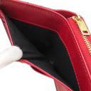 サンローラン SAINT LAURENT カサンドラ Vステッチ コンパクトジップ 403723 レッド レザー 二つ折り財布 ゴールド金具 モノグラム