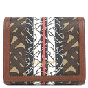 バーバリー BURBERRY ルナ TBモノグラム コンパクトウォレット ブラウン PVC レザー 二つ折り財布 ゴールド金具 茶 黒 白 赤 小銭入れ