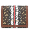 バーバリー BURBERRY ルナ TBモノグラム コンパクトウォレット ブラウン PVC レザー 二つ折り財布 ゴールド金具 茶 黒 白 赤 小銭入れ