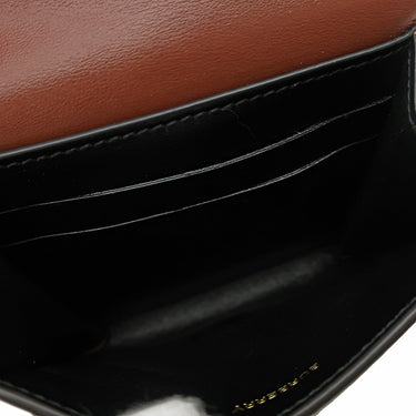 バーバリー BURBERRY ルナ TBモノグラム コンパクトウォレット ブラウン PVC レザー 二つ折り財布 ゴールド金具 茶 黒 白 赤 小銭入れ