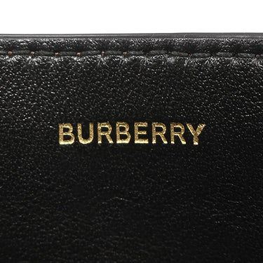 バーバリー BURBERRY ルナ TBモノグラム コンパクトウォレット ブラウン PVC レザー 二つ折り財布 ゴールド金具 茶 黒 白 赤 小銭入れ