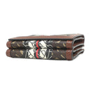 バーバリー BURBERRY ルナ TBモノグラム コンパクトウォレット ブラウン PVC レザー 二つ折り財布 ゴールド金具 茶 黒 白 赤 小銭入れ