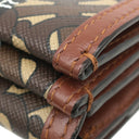 バーバリー BURBERRY ルナ TBモノグラム コンパクトウォレット ブラウン PVC レザー 二つ折り財布 ゴールド金具 茶 黒 白 赤 小銭入れ