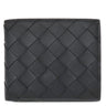 ボッテガヴェネタ BOTTEGA VENETA イントレチャート コインパース付き二つ折りウォレット ブラック×グラス カーフ 二つ折り財布 黒 緑 コンパクト