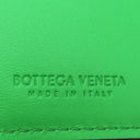 ボッテガヴェネタ BOTTEGA VENETA イントレチャート コインパース付き二つ折りウォレット ブラック×グラス カーフ 二つ折り財布 黒 緑 コンパクト
