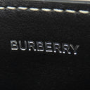 バーバリー BURBERRY ルナ ウォレット ライトブルー×ブラック キャンバス レザー 二つ折り財布 シルバー金具 水色 黒 コンパクトウォレット