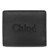 クロエ Chloe センス コンパクト ウォレット CHC23SP867I10001 ブラック レザー 二つ折り財布 ゴールド金具 黒 ロゴ刺繍 小銭入れ 札入れ Sense