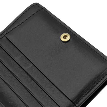 クロエ Chloe センス コンパクト ウォレット CHC23SP867I10001 ブラック レザー 二つ折り財布 ゴールド金具 黒 ロゴ刺繍 小銭入れ 札入れ Sense