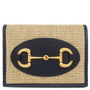 グッチ GUCCI ホースビット 1955 ウォレット 621887 ベージュ×ネイビー キャンバス レザー 二つ折り財布 ゴールド金具 紺 コンパクトウォレット 小銭入れ