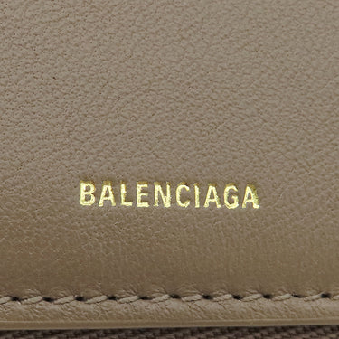 バレンシアガ BALENCIAGA ENVELOPE コンパクトウォレット 753762 ブラウン レザー 三つ折り財布 ゴールド金具 茶 小銭入れ コンパクト
