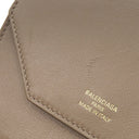 バレンシアガ BALENCIAGA ENVELOPE コンパクトウォレット 753762 ブラウン レザー 三つ折り財布 ゴールド金具 茶 小銭入れ コンパクト