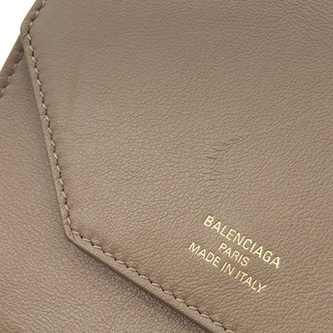 バレンシアガ BALENCIAGA ENVELOPE コンパクトウォレット 753762 ブラウン レザー 三つ折り財布 ゴールド金具 茶 小銭入れ コンパクト