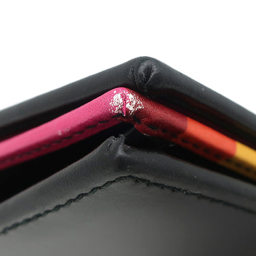 サルヴァトーレ・フェラガモ Salvatore Ferragamo マルチスタッズ コンパクトウォレット JP-22-D570 ブラック×マルチカラー レザー 二つ折り財布 ゴールド金具 レインボー