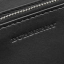 バーバリー BURBERRY チェーンモチーフ ラウンドジップ ウォレット ブラック×ホワイト レザー 長財布 シルバー金具 黒 白 小銭入れ チェーン 格子柄
