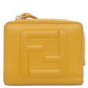 フェンディ FENDI FF キューブ 8M0490 AQEW イエロー レザー 二つ折り財布 ゴールド金具 コンパクト ウォレット
