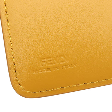 フェンディ FENDI FF キューブ 8M0490 AQEW イエロー レザー 二つ折り財布 ゴールド金具 コンパクト ウォレット