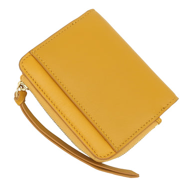 フェンディ FENDI FF キューブ 8M0490 AQEW イエロー レザー 二つ折り財布 ゴールド金具 コンパクト ウォレット