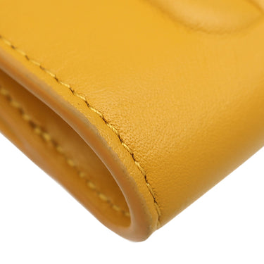 フェンディ FENDI FF キューブ 8M0490 AQEW イエロー レザー 二つ折り財布 ゴールド金具 コンパクト ウォレット