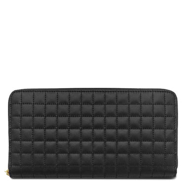 セリーヌ CELINE Cチャーム キルティング ラージ ジップウォレット ブラック レザー 長財布 ゴールド金具 黒 ラウンドファスナー