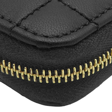 セリーヌ CELINE Cチャーム キルティング ラージ ジップウォレット ブラック レザー 長財布 ゴールド金具 黒 ラウンドファスナー