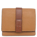 ロエベ LOEWE トライフォールド ウォレット ブラウン カーフ ソフトグレインカーフ 三つ折り財布 シルバー金具 茶 レッド アナグラム コンパクトウォレット