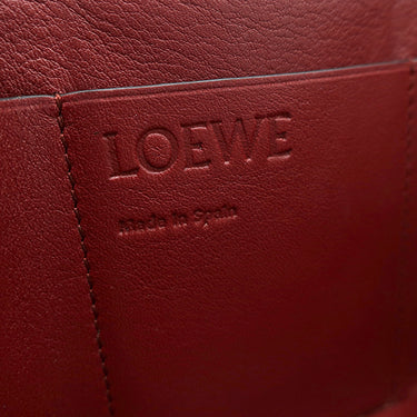 ロエベ LOEWE トライフォールド ウォレット ブラウン カーフ ソフトグレインカーフ 三つ折り財布 シルバー金具 茶 レッド アナグラム コンパクトウォレット