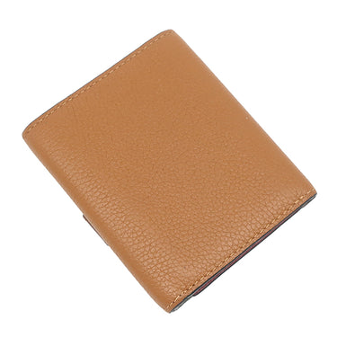 ロエベ LOEWE トライフォールド ウォレット ブラウン カーフ ソフトグレインカーフ 三つ折り財布 シルバー金具 茶 レッド アナグラム コンパクトウォレット