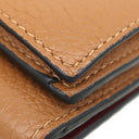 ロエベ LOEWE トライフォールド ウォレット ブラウン カーフ ソフトグレインカーフ 三つ折り財布 シルバー金具 茶 レッド アナグラム コンパクトウォレット