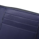 ロエベ LOEWE リネン アナグラム コンパクトウォレット ネイビー レザー 三つ折り財布 シルバー金具 紺 小銭入れ 札入れ カード入れ