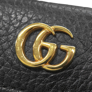 グッチ GUCCI GGマーモント 523277 ブラック レザー 三つ折り財布 ゴールド金具 プチマーモント コンパクトウォレット