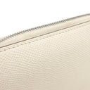 エルメス HERMES アザップ シルクイン コンパクト ナタ ヴォーエプソン コインケース シルバー金具 アイボリー ブラウン 水玉
