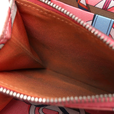 エルメス HERMES アザップ シルクイン コンパクト ローズアザレ ヴォーエプソン コインケース シルバー金具 ピンク