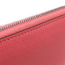 エルメス HERMES アザップ シルクイン コンパクト ローズアザレ ヴォーエプソン コインケース シルバー金具 ピンク