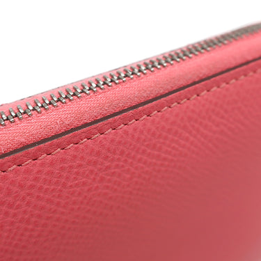 エルメス HERMES アザップ シルクイン コンパクト ローズアザレ ヴォーエプソン コインケース シルバー金具 ピンク