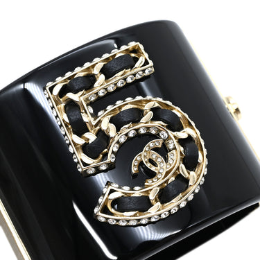 シャネル CHANEL ナンバー5 ブレスレット ブラック プラスチック GP バングル ゴールド金具 N°5 ココマーク