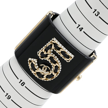シャネル CHANEL ナンバー5 ブレスレット ブラック プラスチック GP バングル ゴールド金具 N°5 ココマーク