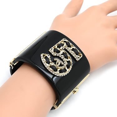 シャネル CHANEL ナンバー5 ブレスレット ブラック プラスチック GP バングル ゴールド金具 N°5 ココマーク