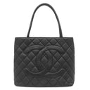 シャネル CHANEL 復刻トート A01804 ブラック キャビアスキン トートバッグ ゴールド金具 黒 ココマーク ショルダーバッグ 肩掛け