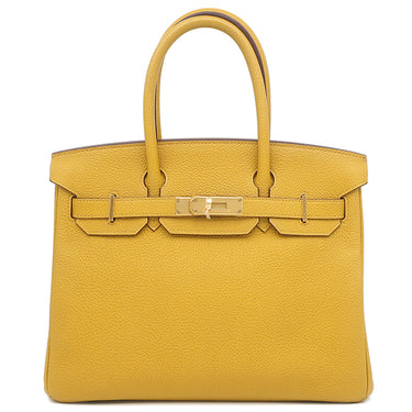 エルメス HERMES バーキン30 ジョーヌアンブル トゴ ハンドバッグ ゴールド金具 黄色